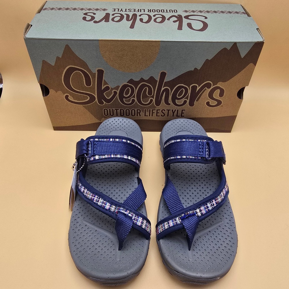 Skechers Trail Women's Size 6 M Navy Blue Outdoor Sandals Machine Washable Vegan - Picture 4 of 14